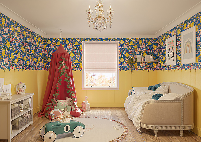 Rolling Hills Velvet, Pink - Twist&Fit Roman Blind - Image 8